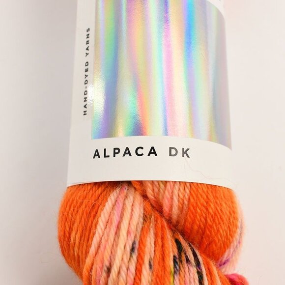 Hedgehog Fibres Alpaca DK Yarn Merino Alpaca 246 Yds Bright Orange Multi Colorwa - Picture 3 of 4